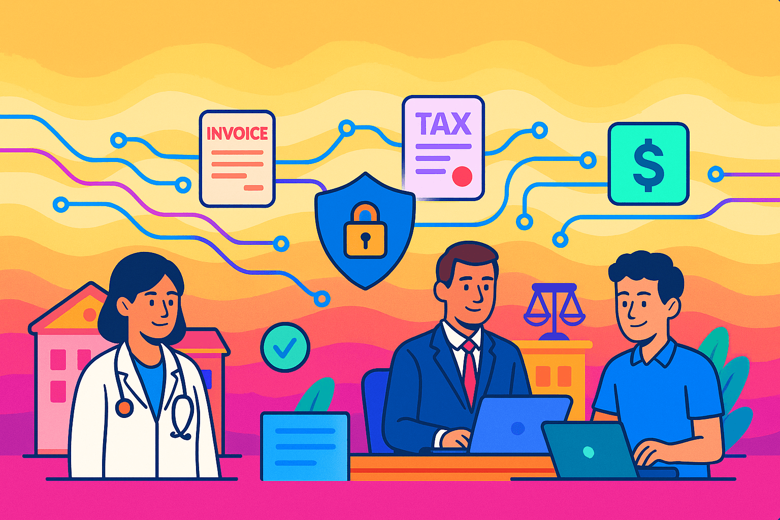 Finance professionals working together